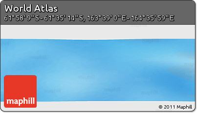 Physical Panoramic Map of the Area around 61° 46' 42" S, 164° 7' 30" E