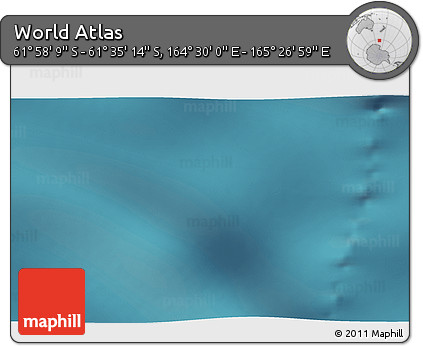 Satellite 3D Map of the Area around 61° 46' 42" S, 164° 58' 29" E