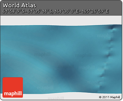 Satellite 3D Map of the Area around 61° 46' 42" S, 164° 58' 29" E