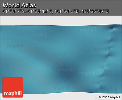 Satellite 3D Map of the Area around 61° 46' 42" S, 164° 58' 29" E