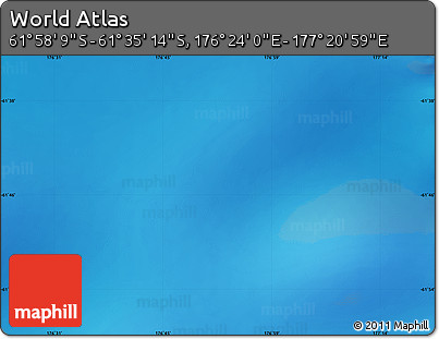 Physical Map of the Area around 61° 46' 42" S, 176° 52' 30" E