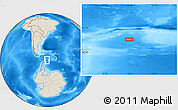 Shaded Relief Location Map of the area around 61° 46' 42" S, 49° 13' 30" W