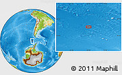 Physical Location Map of the area around 61° 46' 42" S, 78° 7' 30" W