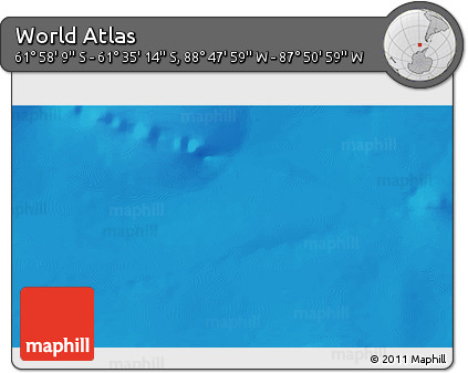 Physical 3D Map of the Area around 61° 46' 42" S, 88° 19' 29" W