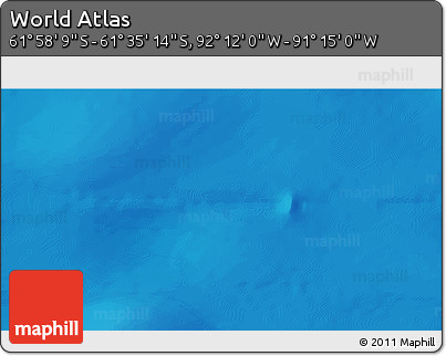 Physical 3D Map of the Area around 61° 46' 42" S, 91° 43' 29" W