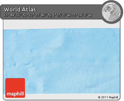 Physical 3D Map of the Area around 62° 0' 21" N, 0° 46' 30" W