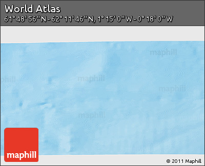 Physical 3D Map of the Area around 62° 0' 21" N, 0° 46' 30" W