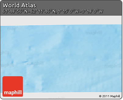 Physical 3D Map of the Area around 62° 0' 21" N, 0° 46' 30" W