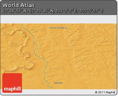 Political 3D Map of the Area around 62° 0' 21" N, 104° 37' 30" E