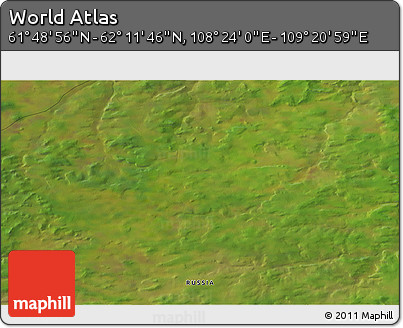 Satellite 3D Map of the Area around 62° 0' 21" N, 108° 52' 30" E