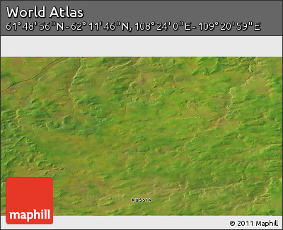 Satellite 3D Map of the Area around 62° 0' 21" N, 108° 52' 30" E