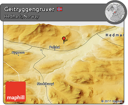 Physical 3D Map of Geitryggengruver