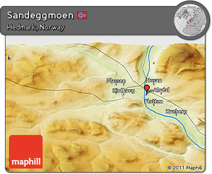 Physical 3D Map of Sandeggmoen