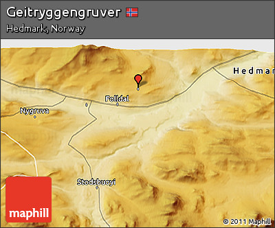 Physical 3D Map of Geitryggengruver