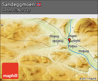 Physical 3D Map of Sandeggmoen