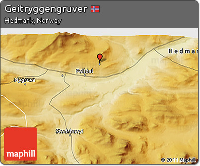 Physical 3D Map of Geitryggengruver