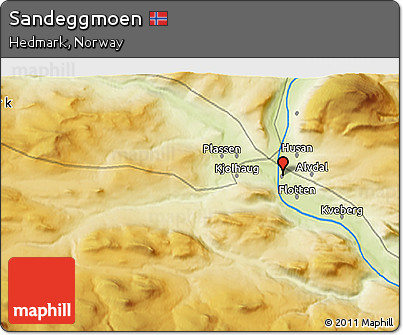 Physical 3D Map of Sandeggmoen