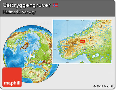 Physical Location Map of Geitryggengruver