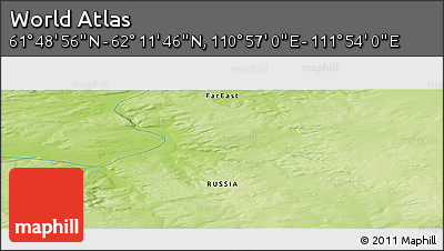 Physical Panoramic Map of the Area around 62° 0' 21" N, 111° 25' 30" E