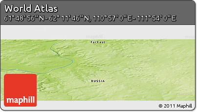 Physical Panoramic Map of the Area around 62° 0' 21" N, 111° 25' 30" E