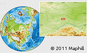 Physical Location Map of the area around 62° 0' 21" N, 113° 58' 29" E