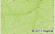 Physical Map of the area around 62° 0' 21" N, 113° 58' 29" E