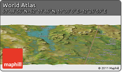 Satellite Panoramic Map of the Area around 62° 0' 21" N, 11° 58' 29" E