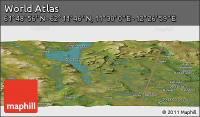 Satellite Panoramic Map of the Area around 62° 0' 21" N, 11° 58' 29" E