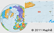 Political Location Map of the area around 62° 0' 21" N, 11° 49' 29" W