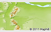 Physical 3D Map of the area around 62° 0' 21" N, 123° 10' 30" W