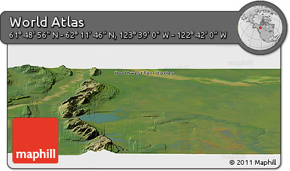 Satellite Panoramic Map of the Area around 62° 0' 21" N, 123° 10' 30" W