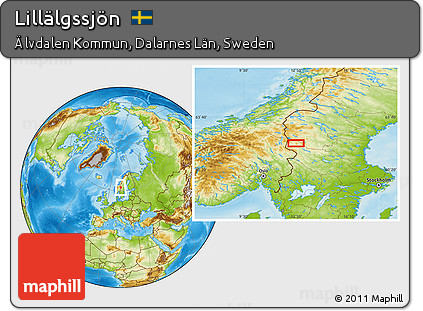 Physical Location Map of Lillälgssjön