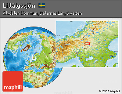 Physical Location Map of Lillälgssjön
