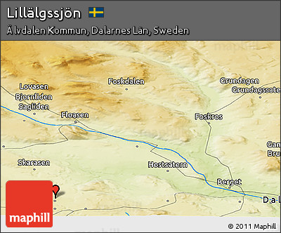 Physical Panoramic Map of Lillälgssjön