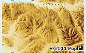 Physical Map of the area around 62° 0' 21" N, 134° 13' 29" W