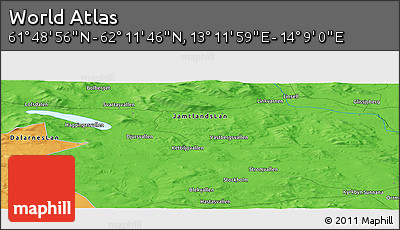 Political Panoramic Map of the Area around 62° 0' 21" N, 13° 40' 30" E