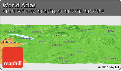 Political Panoramic Map of the Area around 62° 0' 21" N, 13° 40' 30" E