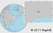 Gray Location Map of the area around 62° 0' 21" N, 142° 52' 30" E