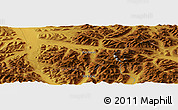 Physical Panoramic Map of the area around 62° 0' 21" N, 142° 52' 30" E