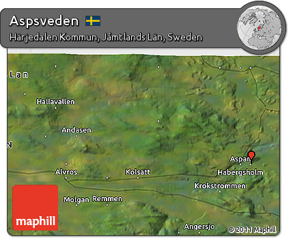 Satellite 3D Map of Aspsveden
