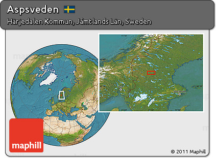 Satellite Location Map of Aspsveden