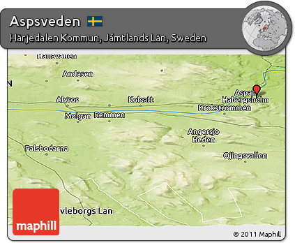 Physical Panoramic Map of Aspsveden