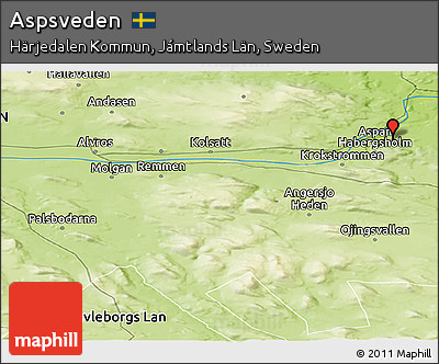 Physical Panoramic Map of Aspsveden