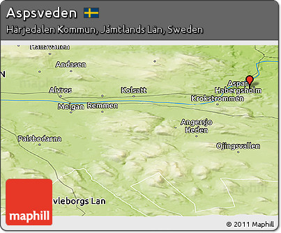 Physical Panoramic Map of Aspsveden
