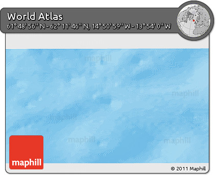 Physical 3D Map of the Area around 62° 0' 21" N, 14° 22' 30" W