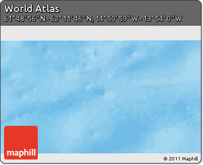 Physical 3D Map of the Area around 62° 0' 21" N, 14° 22' 30" W