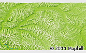 Physical 3D Map of the area around 62° 0' 21" N, 157° 10' 30" W