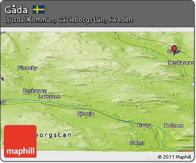 Physical Panoramic Map of Gåda