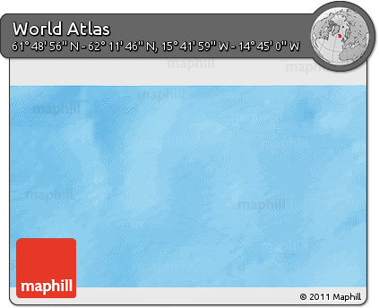 Shaded Relief 3D Map of the Area around 62° 0' 21" N, 15° 13' 29" W