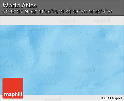 Shaded Relief 3D Map of the Area around 62° 0' 21" N, 15° 13' 29" W